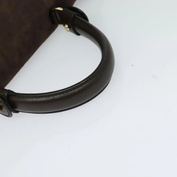 Salvatore Ferragamo Gancini Hand Bag Mouton 2way Brown Gold Auth 121725 - Picture 8 of 16